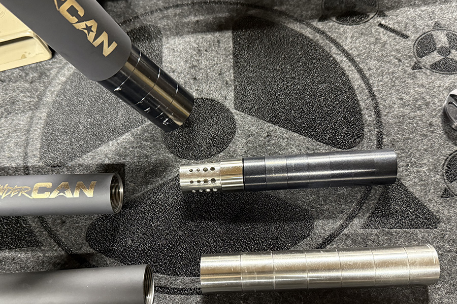 ThunderCan baffles removed and laid out in order