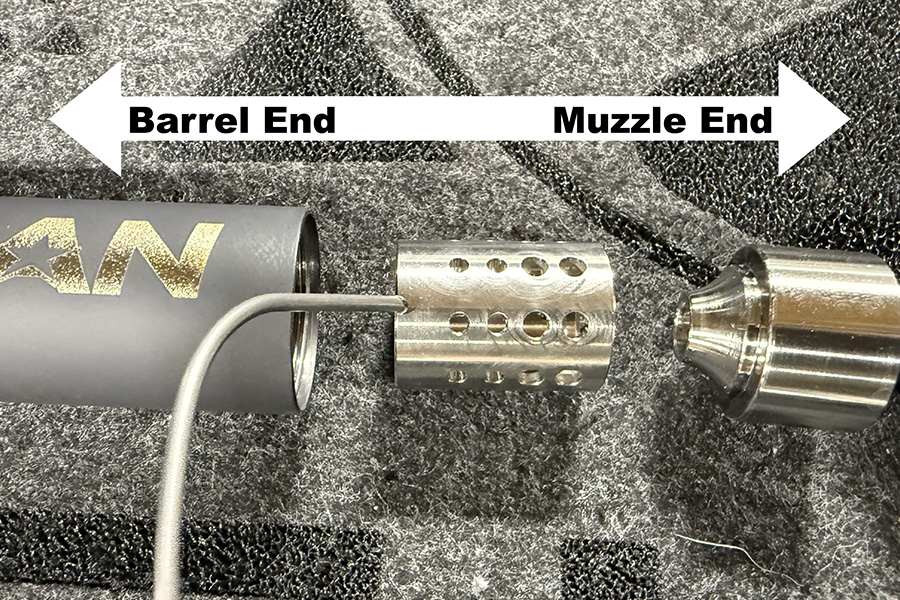 Clean ThunderCan components with brush and solvent